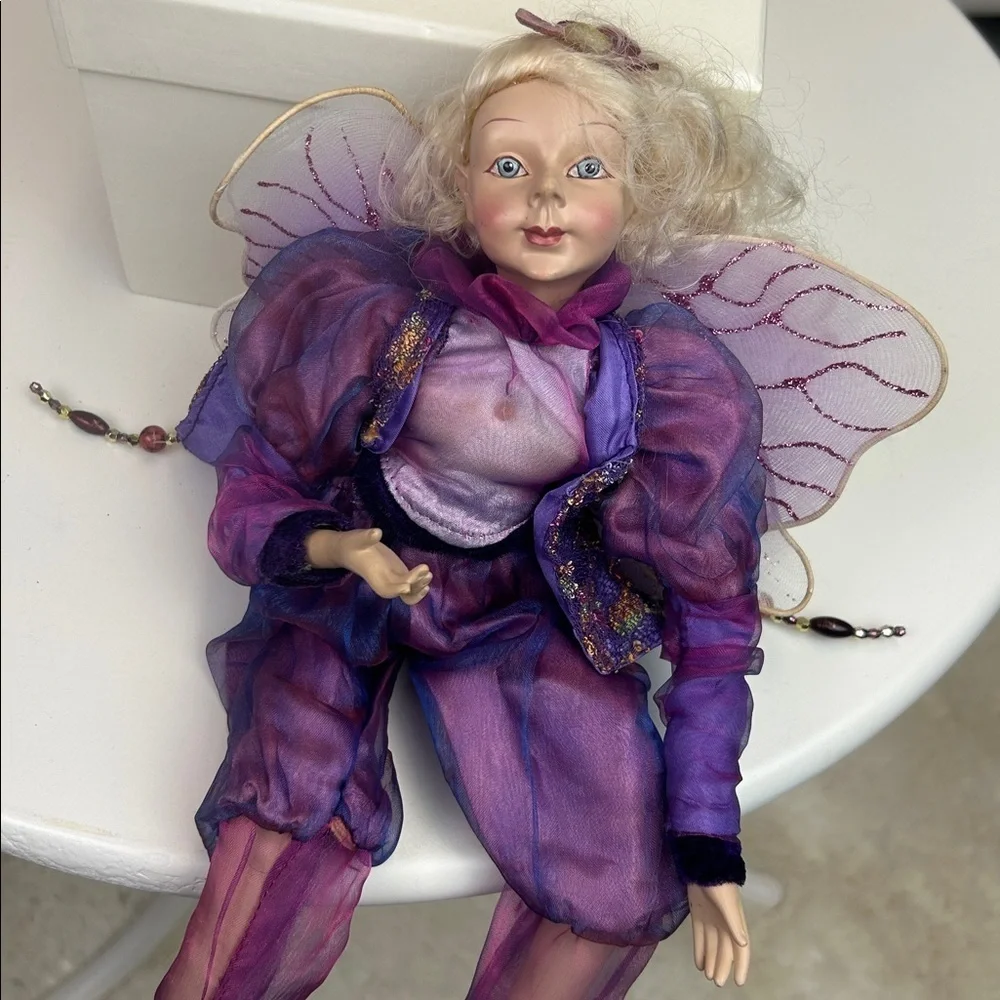 Vintage Winward Purple Fairy Doll Hanging Magical Elf   Holidays